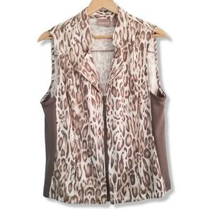 Chico's Leopard Print Zip Front Vest Size 1 US Medium / 8 Animal Pattern